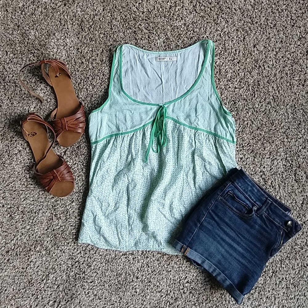 Old Navy Floral Tank with Ribbon | Size M